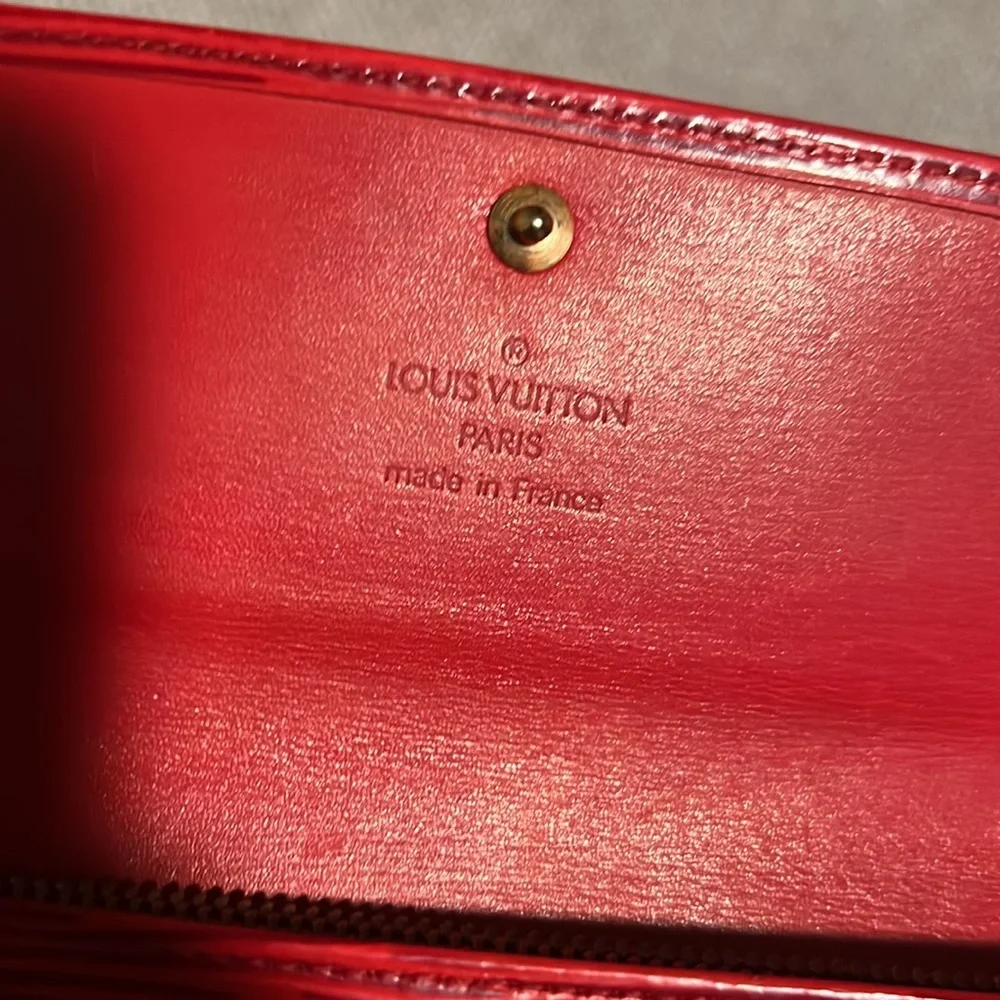Authentic Vintage Louis Vuitton Red Epi Sarah Wallet